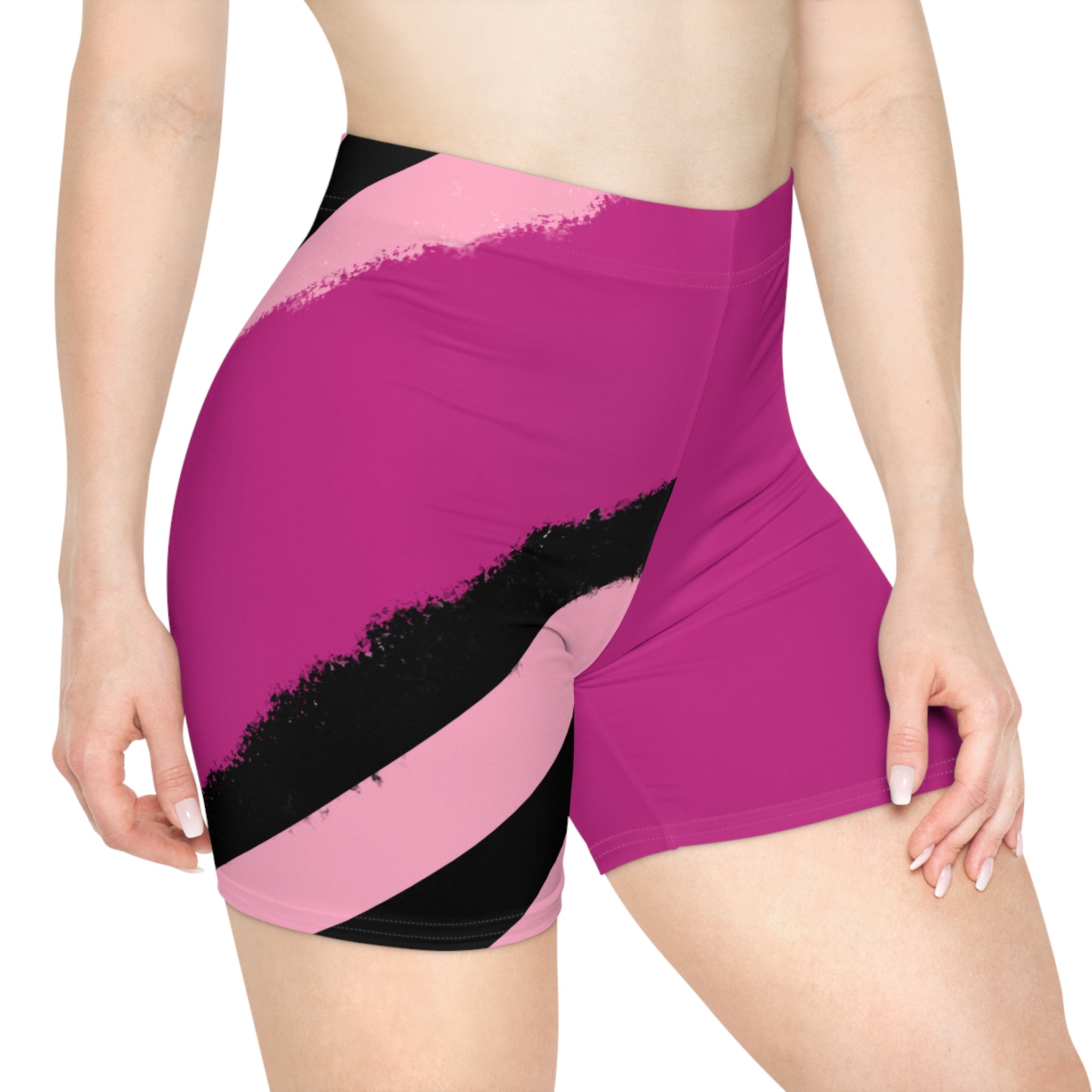 Dark Pink Vibrant Women's Biker Shorts