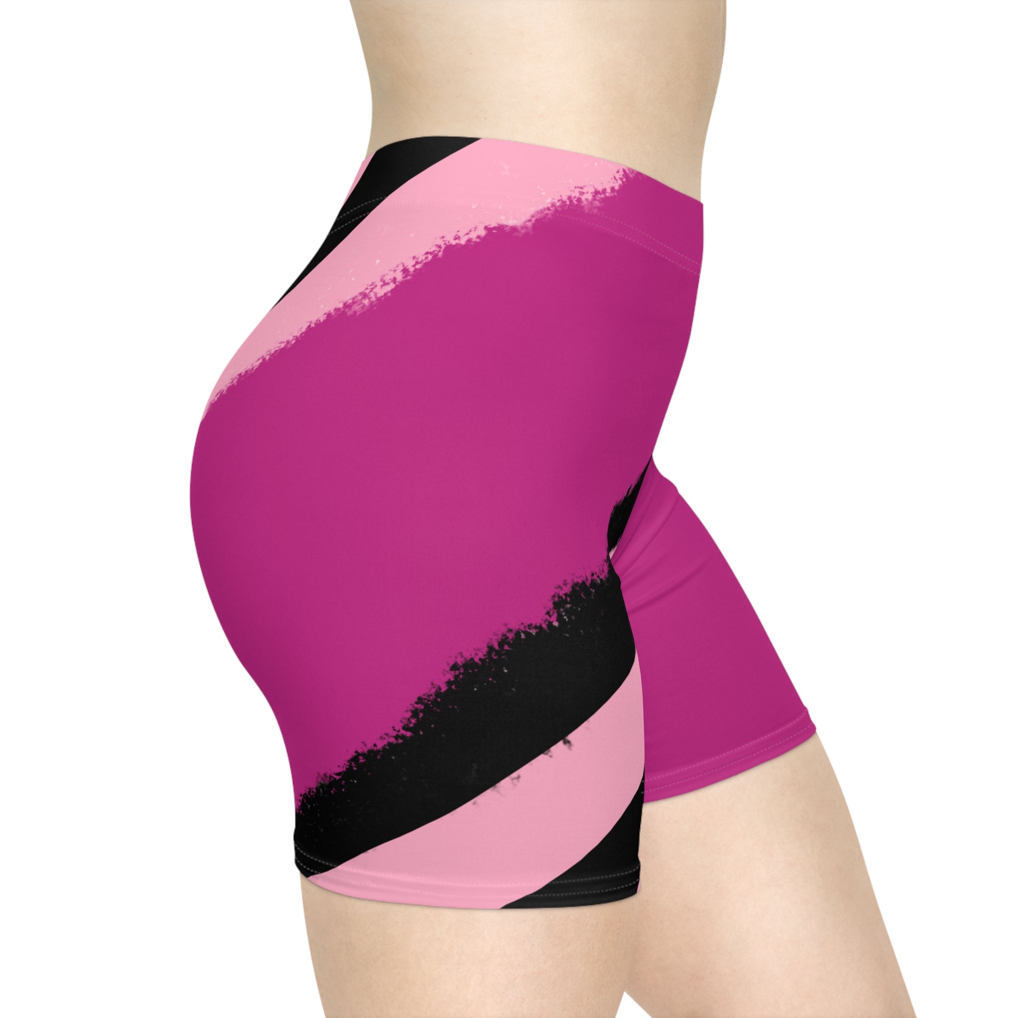 Dark Pink Vibrant Women's Biker Shorts